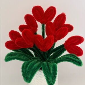 Red and Green Holiday Floral Arrangement